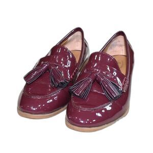 GH Bass Noelle Women’s Loafers Size 7 Burgundy Red Slip-On Tassel Dress Shoes